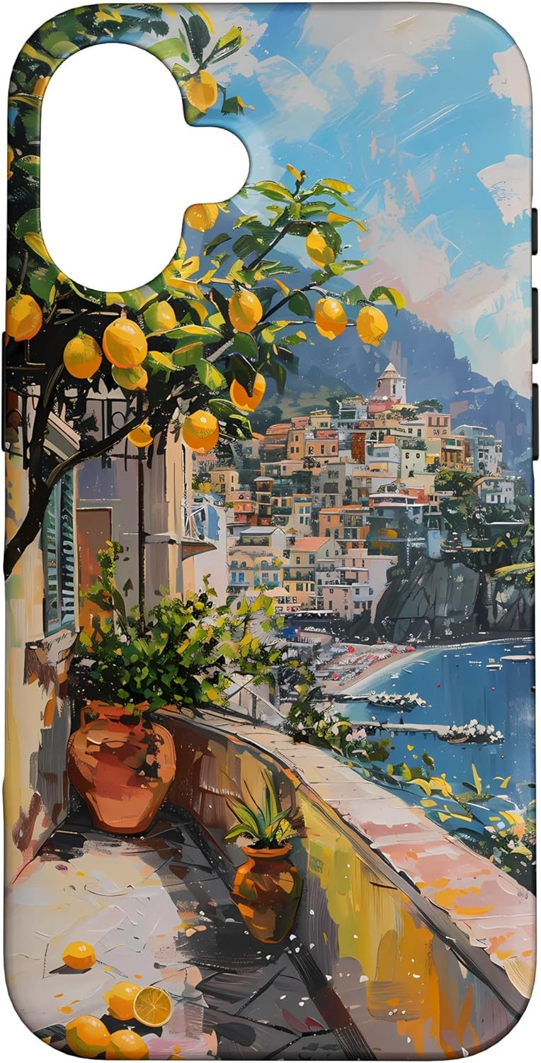 Italian Coast with Amalfi Lemons from the Mediterranean Sea Case for iPhone 16