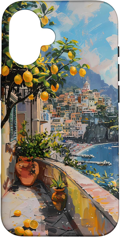 Italian Coast with Amalfi Lemons from the Mediterranean Sea Case for iPhone 16