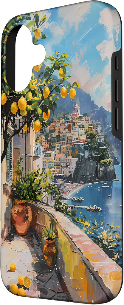 Italian Coast with Amalfi Lemons from the Mediterranean Sea Case for iPhone 16