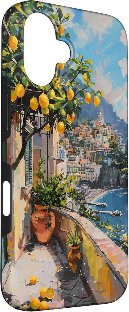 Italian Coast with Amalfi Lemons from the Mediterranean Sea Case for iPhone 16