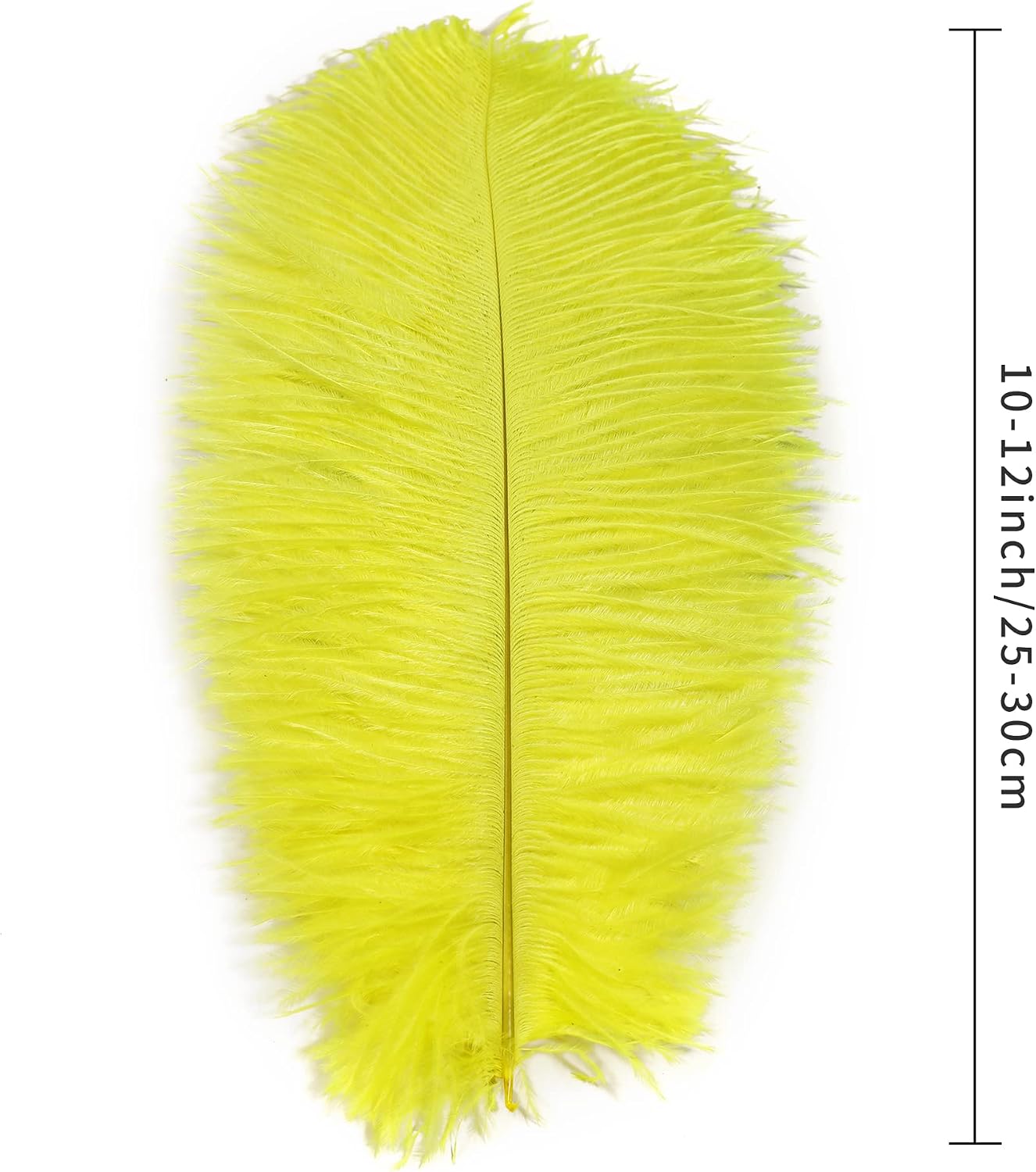 Yellow Large Ostrich Feathers Bulk Centerpieces,24Pcs,10-12inch | Fluorescent Yellow Ostrich Feathers for Crafts Table Vase,Wedding Party Centerpieces,Mardi Gras and Easter Home Decorations