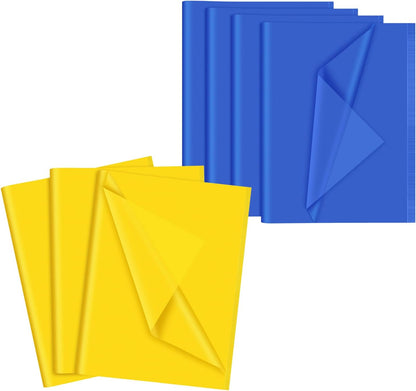 60 Sheets Yellow Tissue Paper Bundles 120 Sheets Blue Tissue Paper for Gift Wrap Filler Flower Art Crafts DIY Birthday Fall Thanksgiving Father's Day Wedding Decor