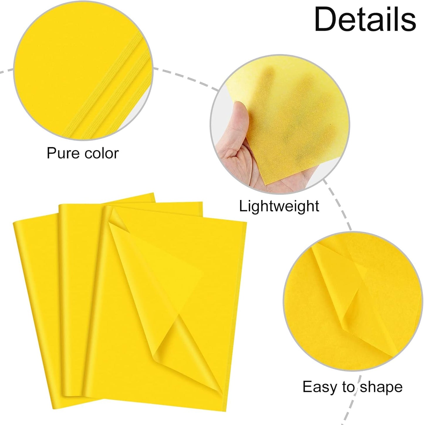 60 Sheets Yellow Tissue Paper Bundles 120 Sheets Blue Tissue Paper for Gift Wrap Filler Flower Art Crafts DIY Birthday Fall Thanksgiving Father's Day Wedding Decor