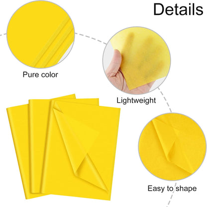 60 Sheets Yellow Tissue Paper Bundles 120 Sheets Blue Tissue Paper for Gift Wrap Filler Flower Art Crafts DIY Birthday Fall Thanksgiving Father's Day Wedding Decor