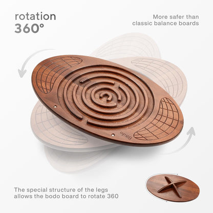 Maze Balance Board - Wood Wobble Board for Kids, Toddlers, Teens & Adults for Exercise Training, Physical Therapy, Bodyweight Fitness, Skiing, Surfing, Snowboarding, Skateboarding with Labyrinth