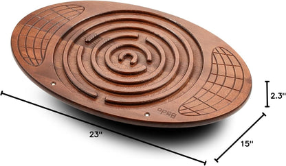 Maze Balance Board - Wood Wobble Board for Kids, Toddlers, Teens & Adults for Exercise Training, Physical Therapy, Bodyweight Fitness, Skiing, Surfing, Snowboarding, Skateboarding with Labyrinth