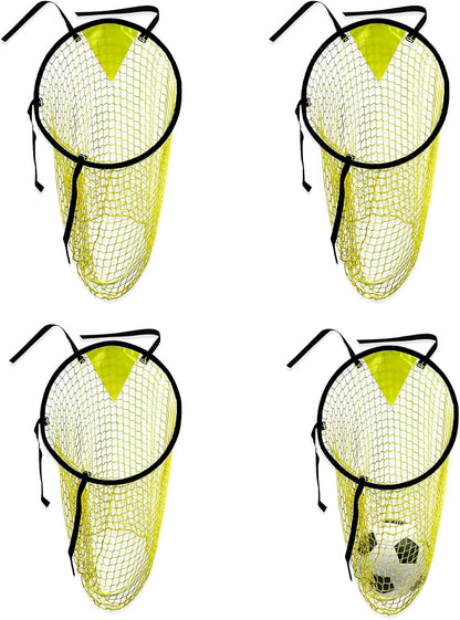 4 Pcs Yellow Soccer Goal Targets Portable Shooting Training Nets, Top Bins Precision Practice Aids for Football Goal Shooting Drills, Easy to Attach and Store for Backyard, Field, Home Use
