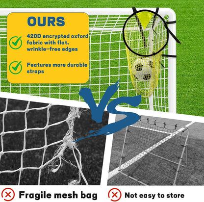 4 Pcs Yellow Soccer Goal Targets Portable Shooting Training Nets, Top Bins Precision Practice Aids for Football Goal Shooting Drills, Easy to Attach and Store for Backyard, Field, Home Use
