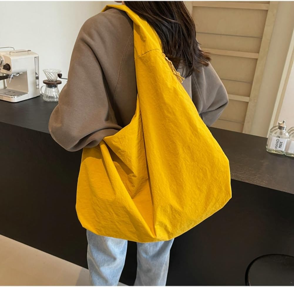 Slouchy Nylon Hobo Bags Women Underarm Shoulder Bag Crescent Crossbody Purses Trendy Large Travel Beach Tote Handbag