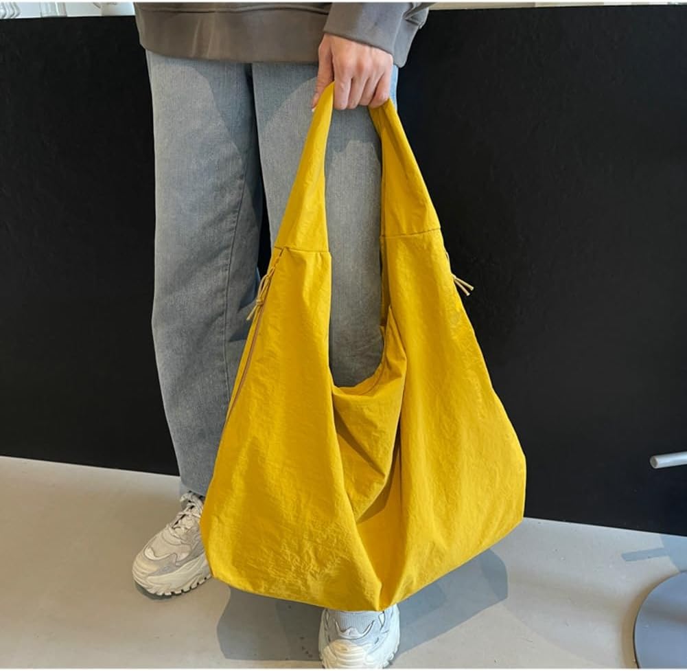 Slouchy Nylon Hobo Bags Women Underarm Shoulder Bag Crescent Crossbody Purses Trendy Large Travel Beach Tote Handbag