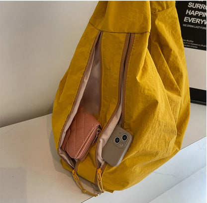 Slouchy Nylon Hobo Bags Women Underarm Shoulder Bag Crescent Crossbody Purses Trendy Large Travel Beach Tote Handbag