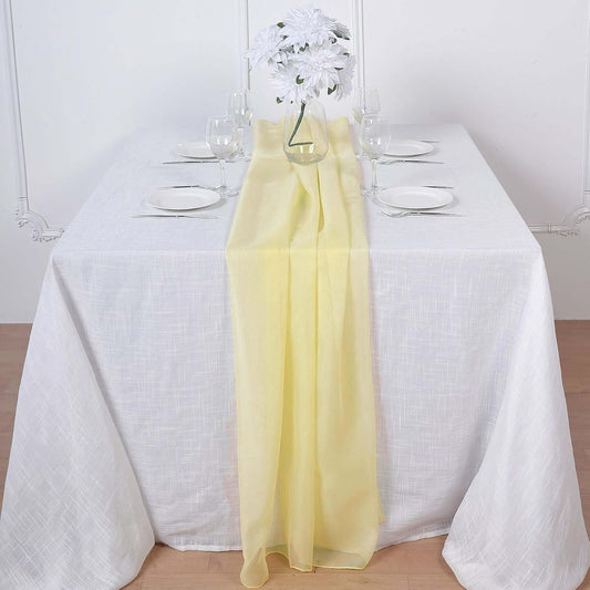 6FT Yellow Premium Chiffon Table Runner for Party Dining Banquet Events Restaurant Kitchen Home and Multi-Use