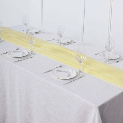 6FT Yellow Premium Chiffon Table Runner for Party Dining Banquet Events Restaurant Kitchen Home and Multi-Use