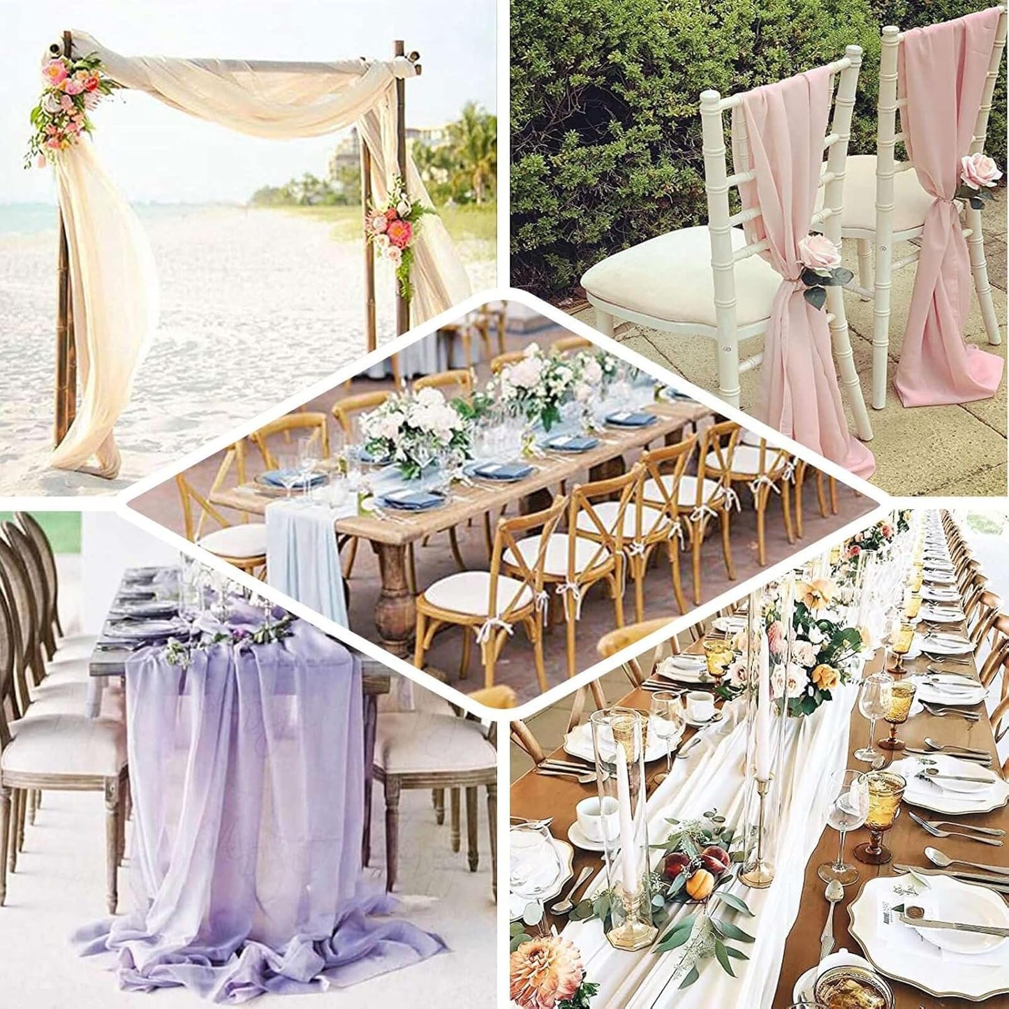 6FT Yellow Premium Chiffon Table Runner for Party Dining Banquet Events Restaurant Kitchen Home and Multi-Use