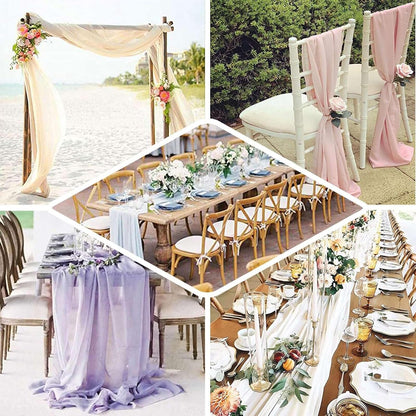 6FT Yellow Premium Chiffon Table Runner for Party Dining Banquet Events Restaurant Kitchen Home and Multi-Use
