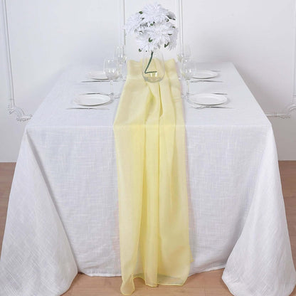 6FT Yellow Premium Chiffon Table Runner for Party Dining Banquet Events Restaurant Kitchen Home and Multi-Use