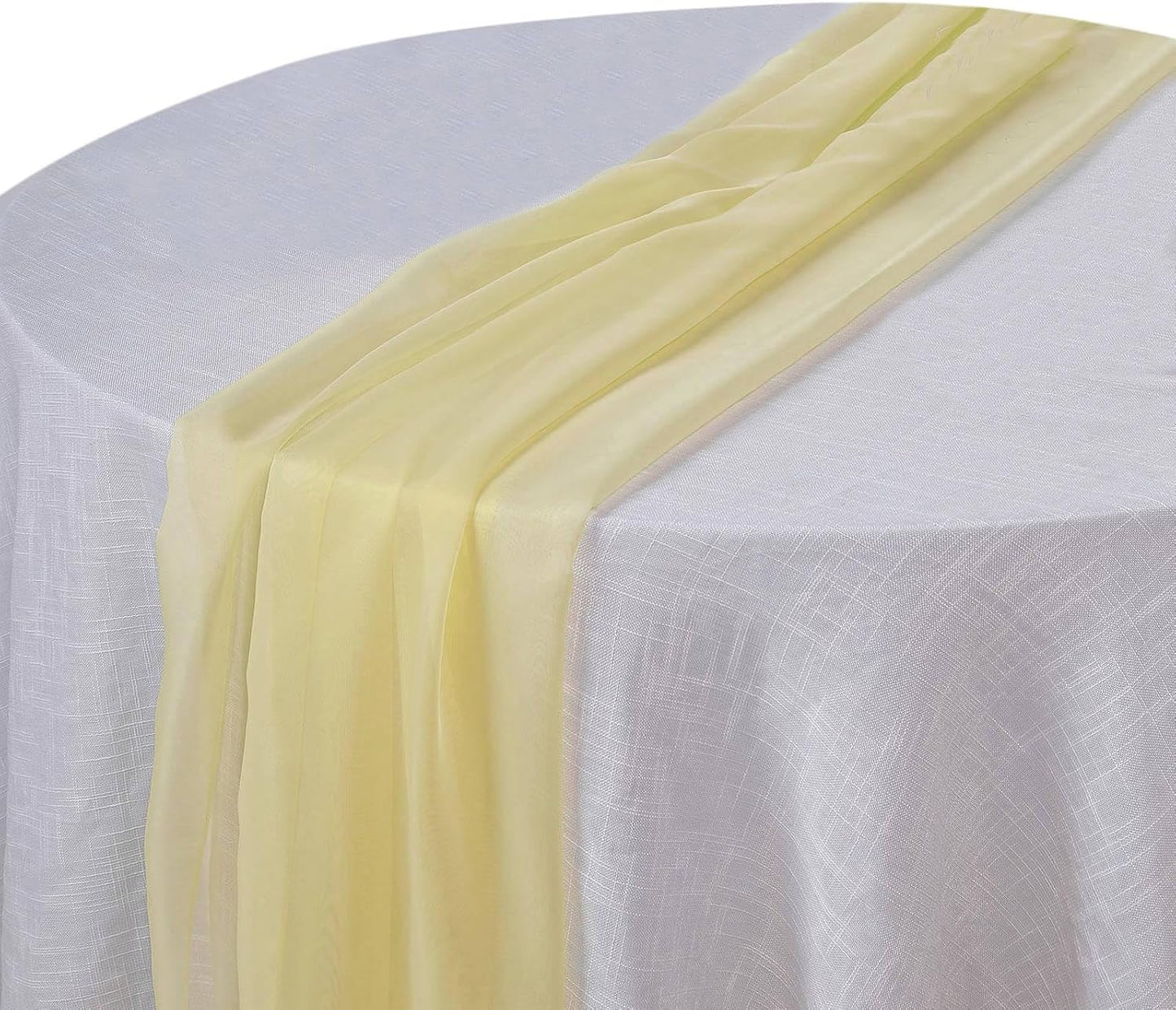 6FT Yellow Premium Chiffon Table Runner for Party Dining Banquet Events Restaurant Kitchen Home and Multi-Use