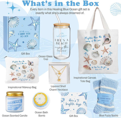 Gift Baskets for Women, 10pcs Unique Birthday Gifts for Women, Best Friend Birthday Christmas Gift, Get Well Soon Gift Basket Sending Sunshine Cheer Up Box for Sister Friendship - BRIGHTEN UP HER DAY