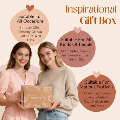 Gift Baskets for Women, 10pcs Unique Birthday Gifts for Women, Best Friend Birthday Christmas Gift, Get Well Soon Gift Basket Sending Sunshine Cheer Up Box for Sister Friendship - BRIGHTEN UP HER DAY
