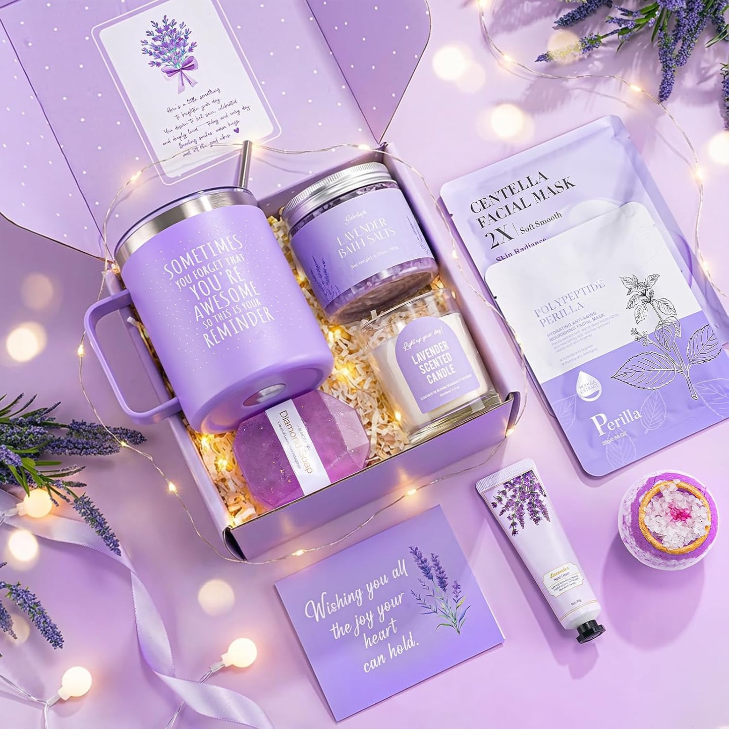 Gift Baskets for Women, 10pcs Unique Birthday Gifts for Women, Best Friend Birthday Christmas Gift, Get Well Soon Gift Basket Sending Sunshine Cheer Up Box for Sister Friendship - BRIGHTEN UP HER DAY