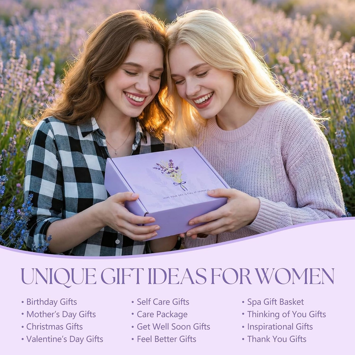 Gift Baskets for Women, 10pcs Unique Birthday Gifts for Women, Best Friend Birthday Christmas Gift, Get Well Soon Gift Basket Sending Sunshine Cheer Up Box for Sister Friendship - BRIGHTEN UP HER DAY