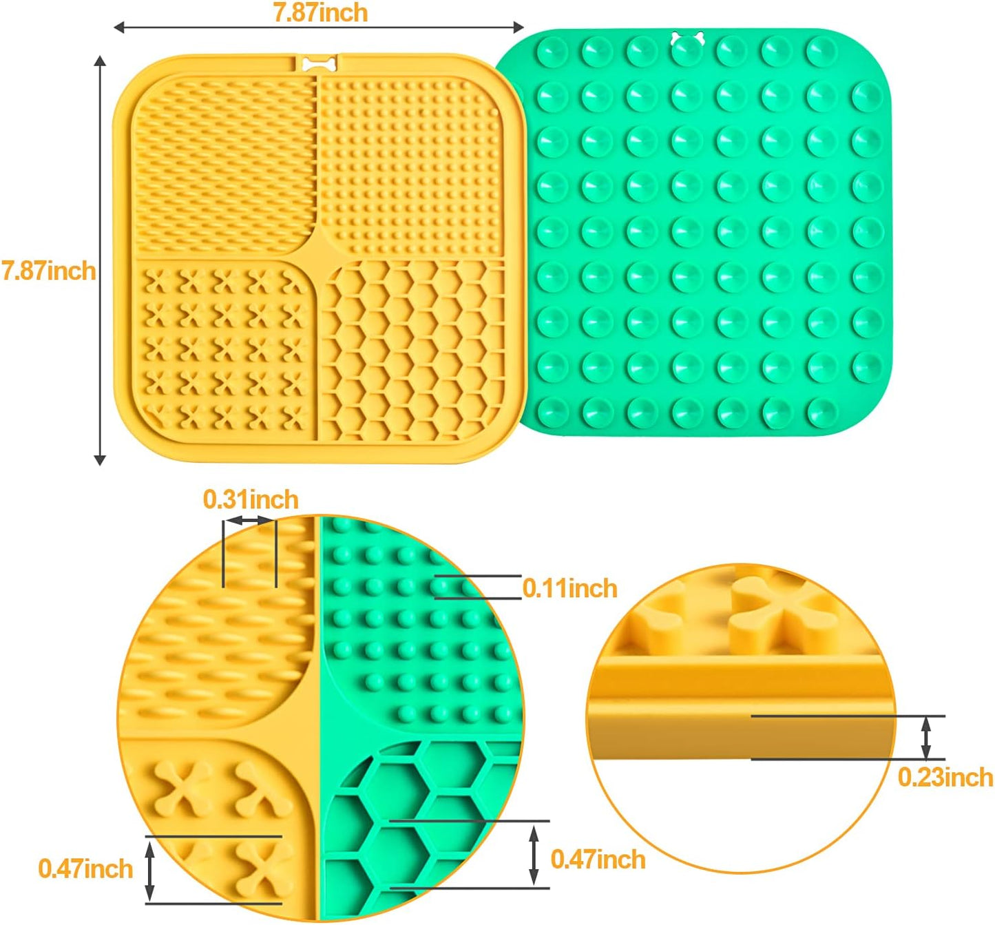 Premium Silicone Licking Mat for Dogs & Cats, 77 Suction Cups, Slow Feeder, Boredom Reducer, Anxiety Relief, Dishwasher Safe, Food Grade