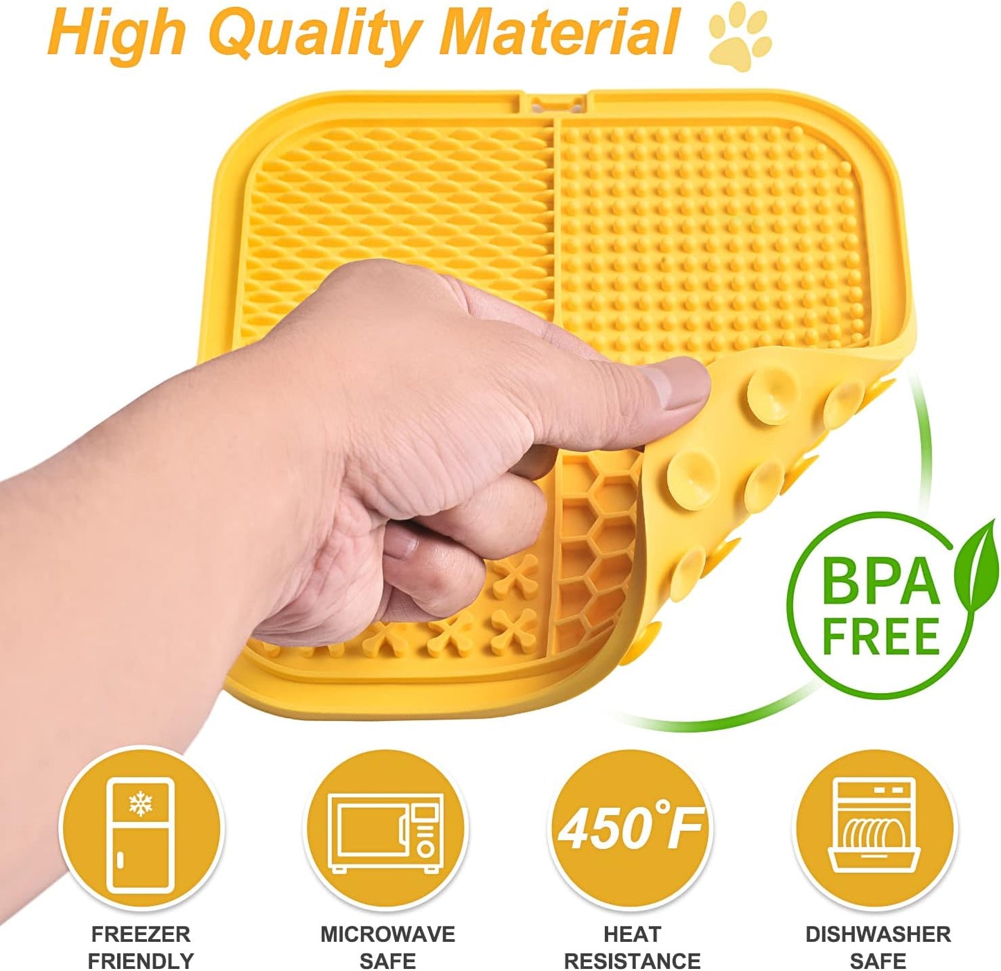 Premium Silicone Licking Mat for Dogs & Cats, 77 Suction Cups, Slow Feeder, Boredom Reducer, Anxiety Relief, Dishwasher Safe, Food Grade