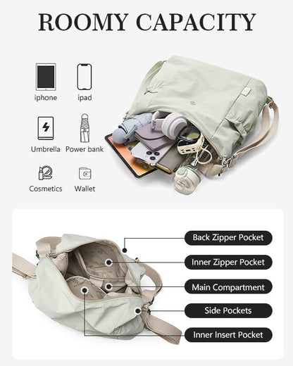 Tote Bag Convertible Backpack Purse for Women Nylon Hobo Crossbody Bag Message Bag Shoulder Handbags for Daily Work (Yellow)