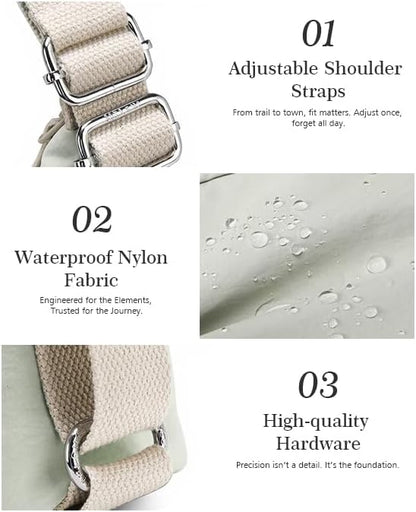 Tote Bag Convertible Backpack Purse for Women Nylon Hobo Crossbody Bag Message Bag Shoulder Handbags for Daily Work (Yellow)