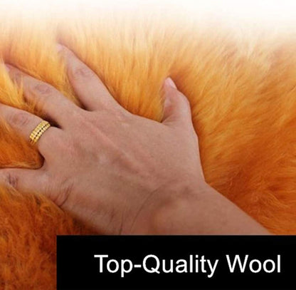 3 Pcs Car Steering Wheel Cover & Handbrake Cover & Gear Shift Cover Set Faux Wool Warm Winter (Yellow)