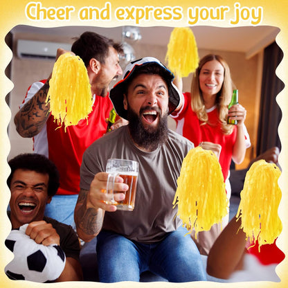 40 Pack Pom Poms Cheerleading Sports Dance Spirited Plastic Cheer Pompom Cheerleading Poms with Handles for Adults Rooters Sports Team Cheering Party