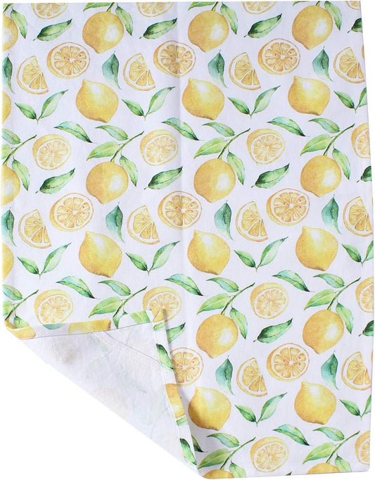 Cotton Kitchen Towels Set of 4 - Absorbent Dish Towels Set | 100% Premium Cotton, Size, Super Absorbent, Durable & Good Shape, Mindblowing Tips, Cotton, Lemon Yellow