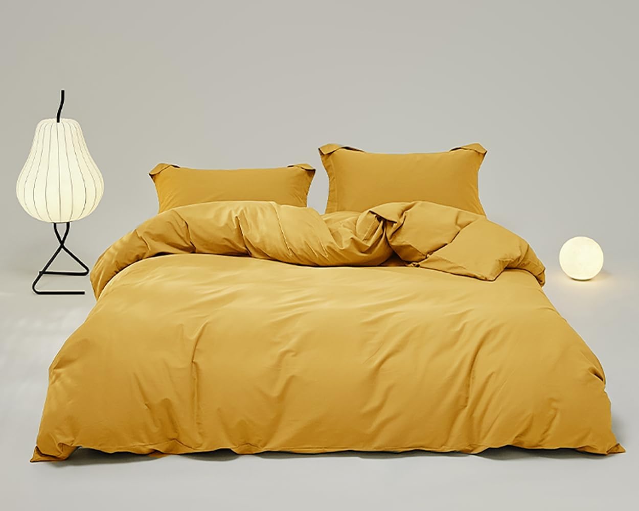 Mustard Yellow Comforter Set Twin Dark Yellow Bedding Comforter Sets for Girls Yellow Comforters Toddler Boys Mustard Comforter Ginger Yellow Bedding Sets Soft Dorm Comforter Twin