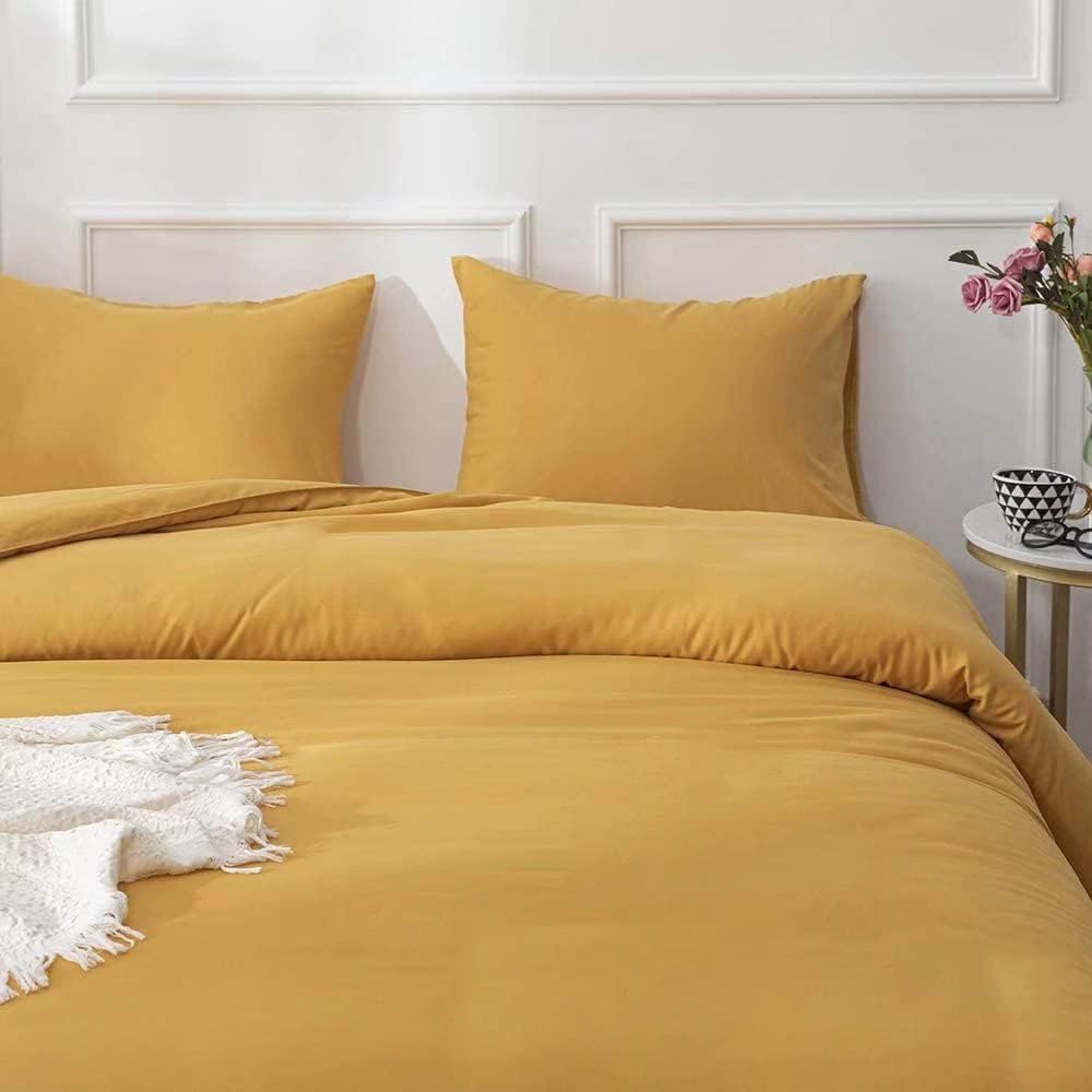 Mustard Yellow Comforter Set Twin Dark Yellow Bedding Comforter Sets for Girls Yellow Comforters Toddler Boys Mustard Comforter Ginger Yellow Bedding Sets Soft Dorm Comforter Twin
