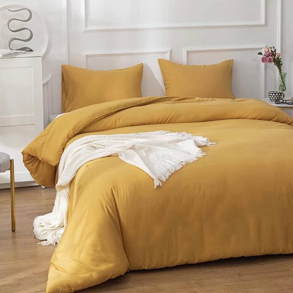 Mustard Yellow Comforter Set Twin Dark Yellow Bedding Comforter Sets for Girls Yellow Comforters Toddler Boys Mustard Comforter Ginger Yellow Bedding Sets Soft Dorm Comforter Twin