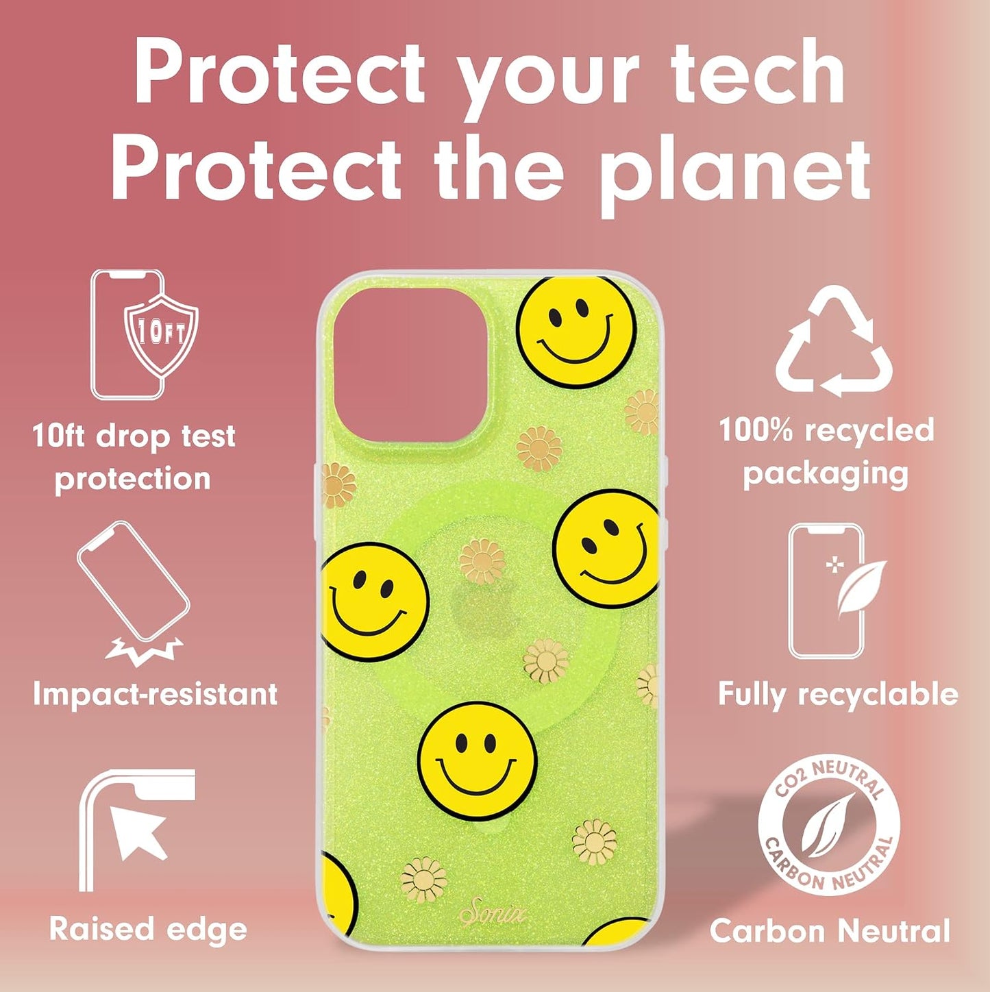 Phone Case for iPhone 16 Pro Max | Compatible with MagSafe | 10ft Drop Tested | Lemon Gingham - Colors D