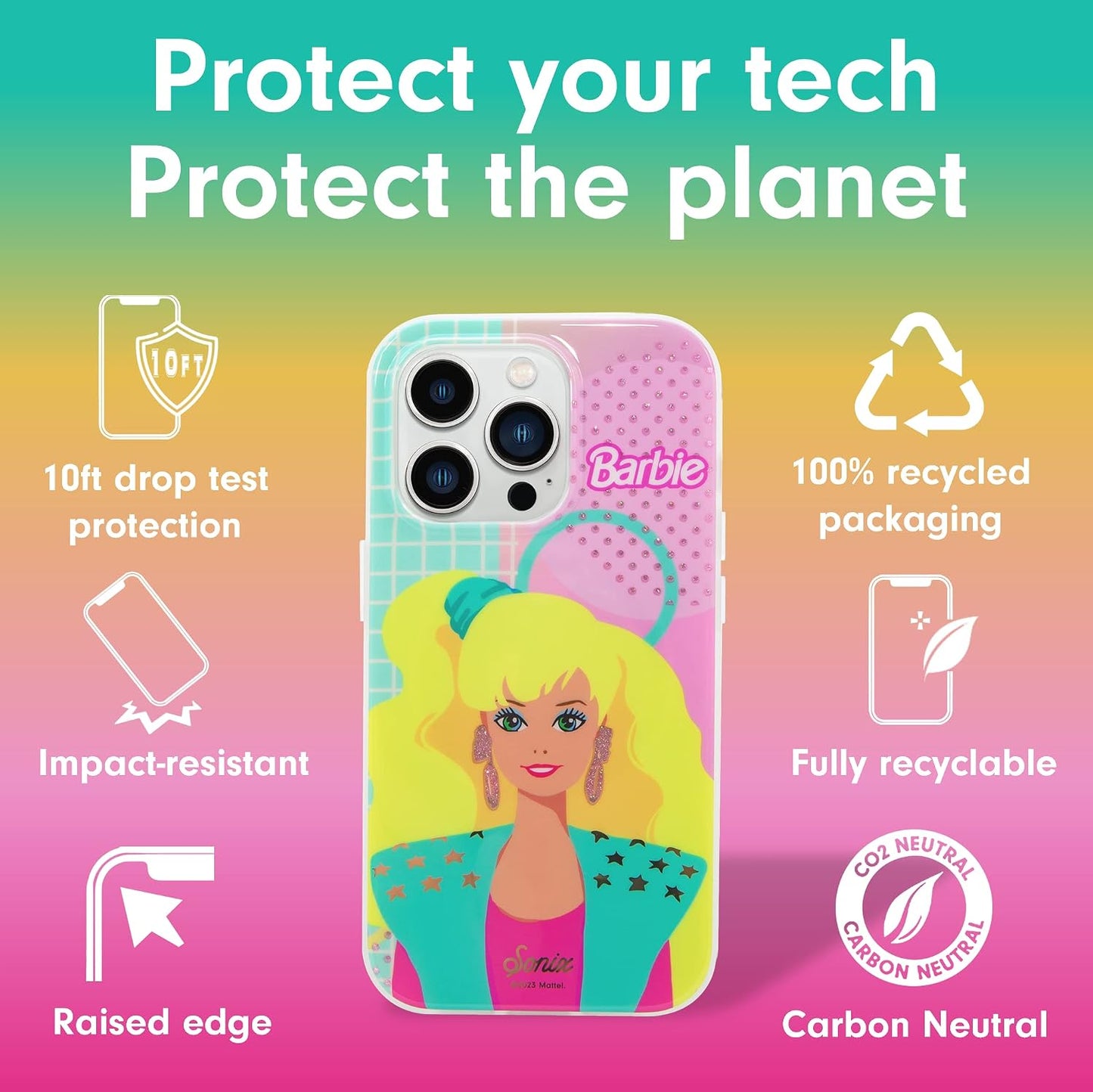 Phone Case for iPhone 16 Pro Max | Compatible with MagSafe | 10ft Drop Tested | Lemon Gingham - Colors D