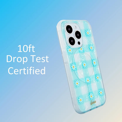 Phone Case for iPhone 16 Pro Max | Compatible with MagSafe | 10ft Drop Tested | Lemon Gingham - Colors D