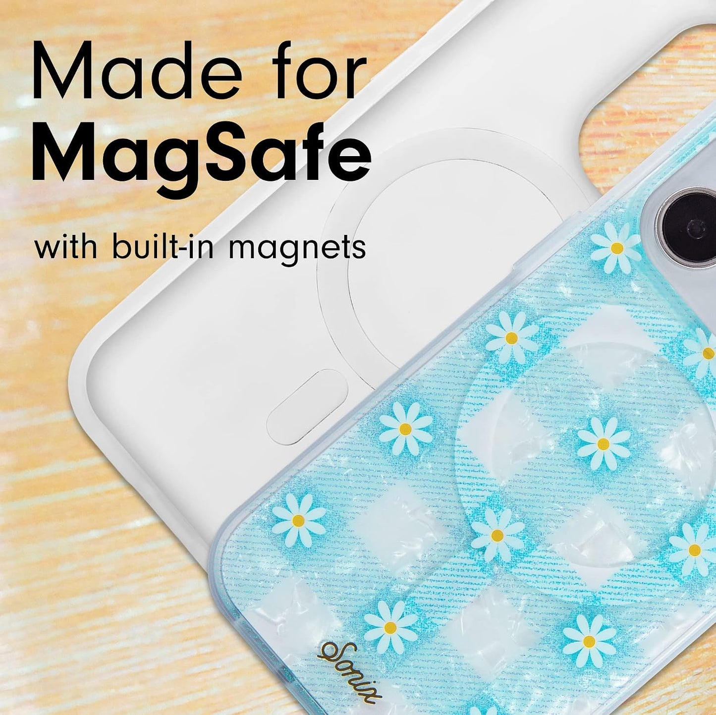 Phone Case for iPhone 16 Pro Max | Compatible with MagSafe | 10ft Drop Tested | Lemon Gingham - Colors D