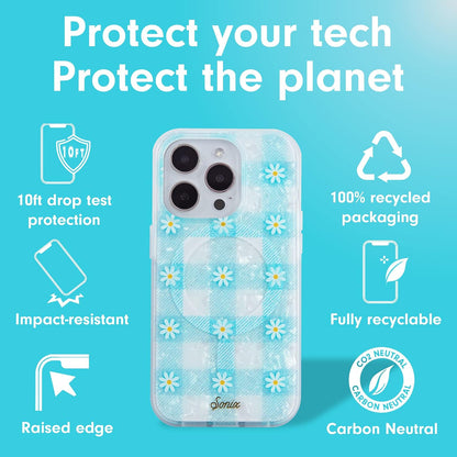 Phone Case for iPhone 16 Pro Max | Compatible with MagSafe | 10ft Drop Tested | Lemon Gingham - Colors D