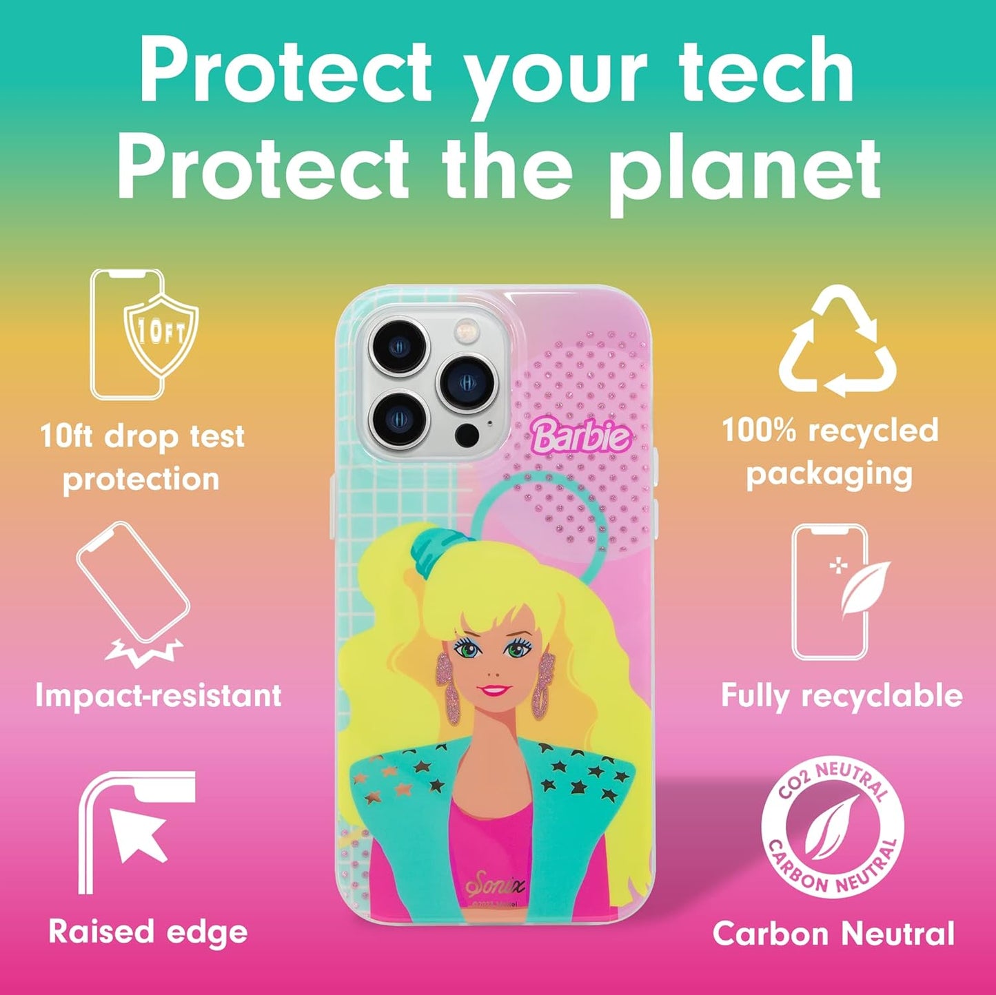 Phone Case for iPhone 16 Pro Max | Compatible with MagSafe | 10ft Drop Tested | Lemon Gingham - Colors D
