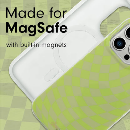 Phone Case for iPhone 16 Pro Max | Compatible with MagSafe | 10ft Drop Tested | Lemon Gingham - Colors D