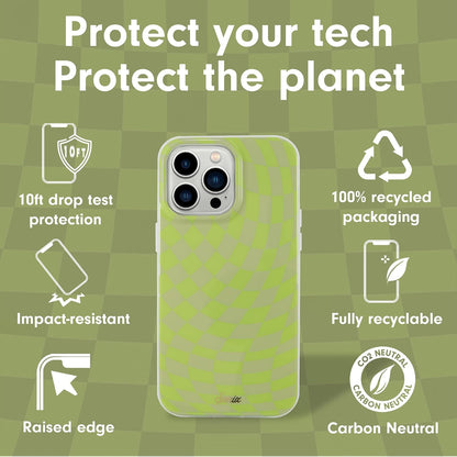 Phone Case for iPhone 16 Pro Max | Compatible with MagSafe | 10ft Drop Tested | Lemon Gingham - Colors D