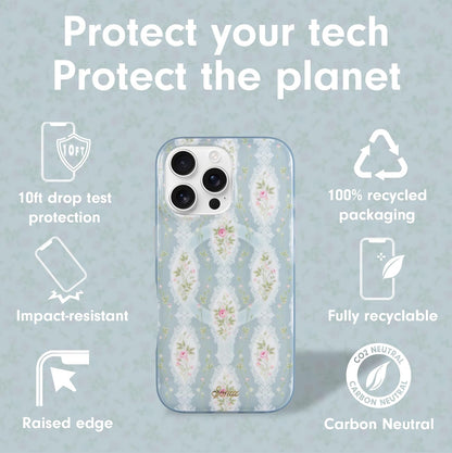 Phone Case for iPhone 16 Pro Max | Compatible with MagSafe | 10ft Drop Tested | Lemon Gingham - Colors D