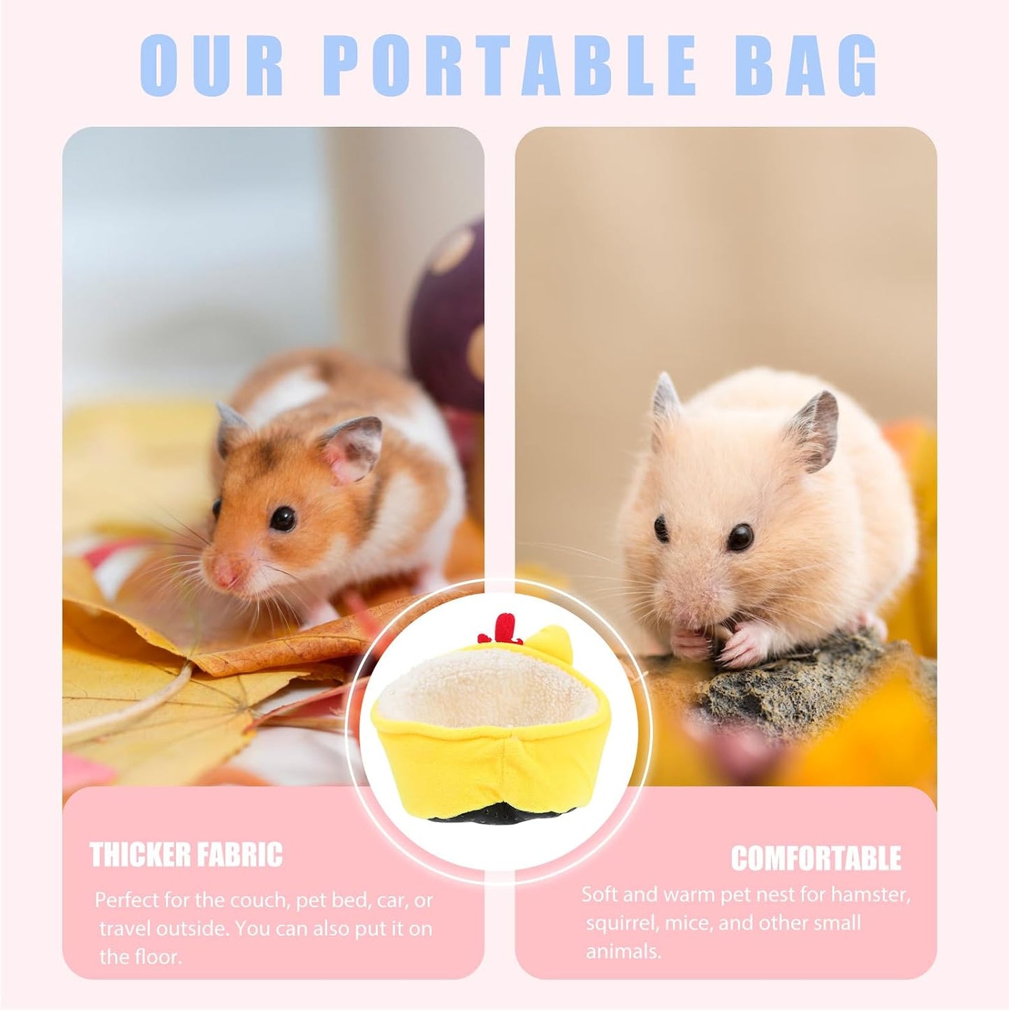Hamster Warm Cave Cotton Nest Soft Pet Sleeping Bed Small Animal House Winter Hideout Cozy Yellow Sofa Bed for Guinea Pigs and Hamsters