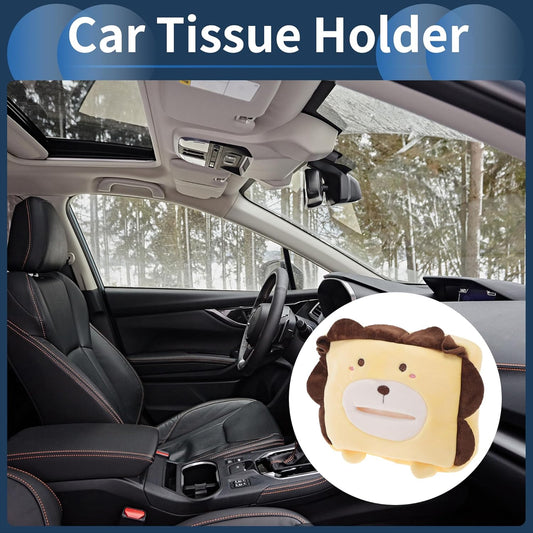 Car Tissue Holder Car Tissue Box Organizer Plush 11x16x6cm Yellow 1 Pc