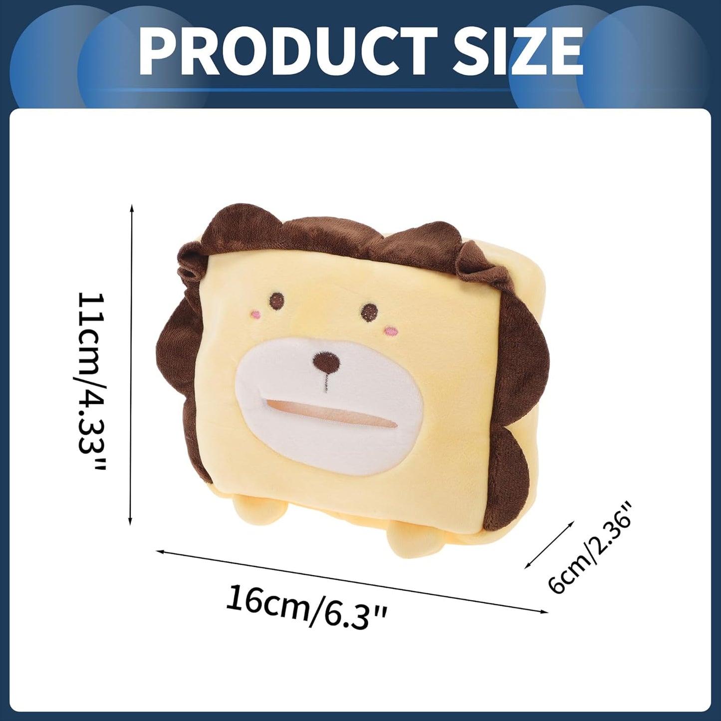 Car Tissue Holder Car Tissue Box Organizer Plush 11x16x6cm Yellow 1 Pc