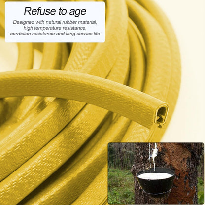 16 FT Car Door Edge Trim for Exterior Protection, Yellow | rubber sealing profile, press-on channel setup, check trim thickness, fits most cars SUVs and trucks, exterior accessory