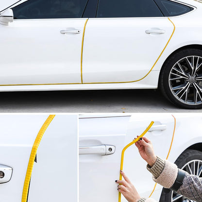 16 FT Car Door Edge Trim for Exterior Protection, Yellow | rubber sealing profile, press-on channel setup, check trim thickness, fits most cars SUVs and trucks, exterior accessory