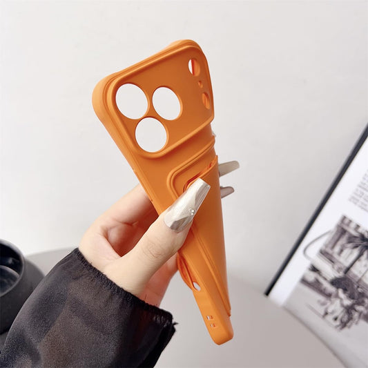 for iPhone 11 Pro Max Push Card Bag Slot Holder Wallet Phone Case Shockproof Soft Silicone Cover(for iPhone 11 Pro Max/Yellow)